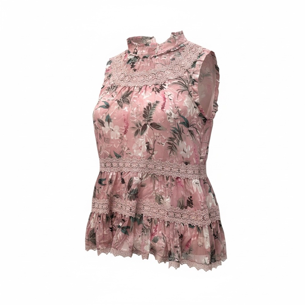 kate spade New York “live colorfully “ Silk Floral Lace Blouse - M-